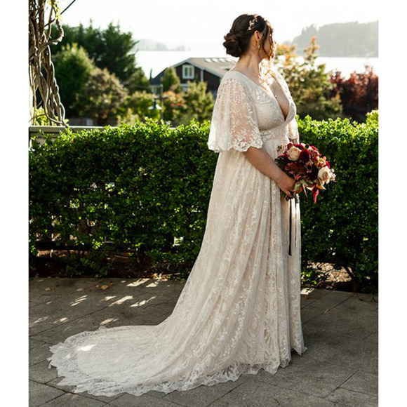 BHLDN Dresses & Skirts - BHLDN Katarina Lace Wedding Dress Anthropologie Plus Size 22W NWT